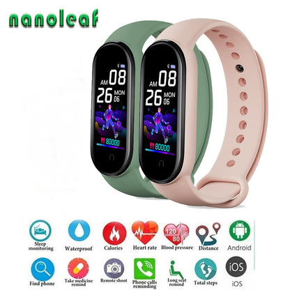 M5 Wristband Men's Women's Smart Watch Sports Fitness Tracker Heart Rate Monitor Digital Clock For Android IOS Kids Wristwatches