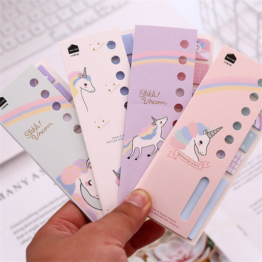 Creative Cartoon Memo Pad Kawaii Unicorn Sticky Notes Cute Adhesive Notepad Student Stationary Office School Supplies 02136