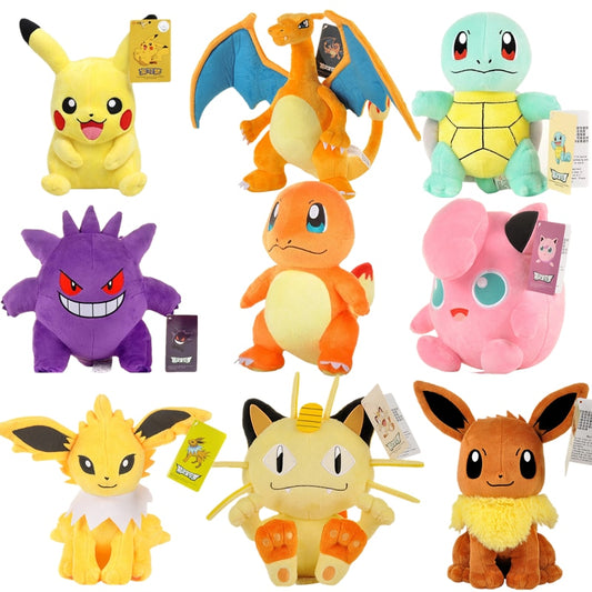 Pokemon Plush Toys Pikachu Plushies Bulbasaur Jigglypuff Lapras Eevee Anime Pokémon Stuffed Animal Doll Peluche Plush Doll Gift for Kid