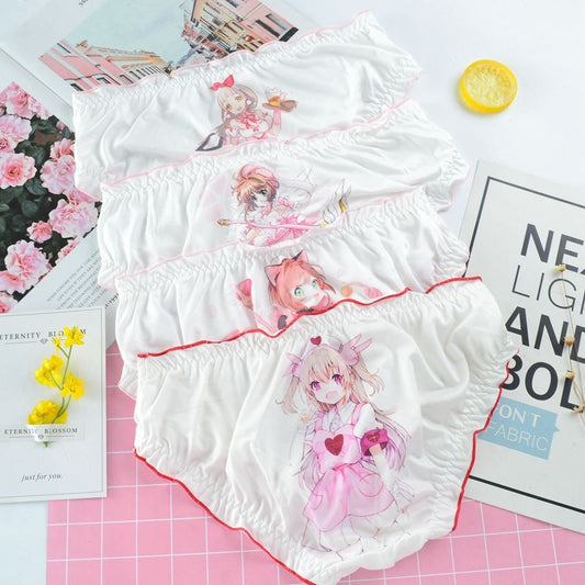 Kawaii Lingerie Cute Panty Underwear Women Panties Cartoon Print Japanese Lolita Panti Anime Brief For Young School Girls