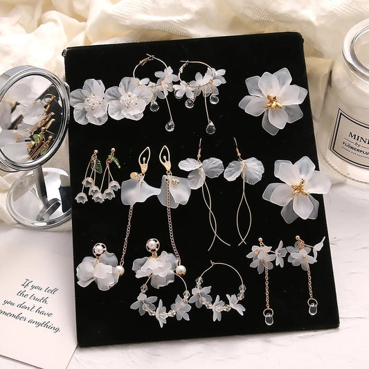 New Flower Bohemia Boho Earrings Women Fashion Long Hanging Earrings Crystal Female Wedding Earings Party Jewelry