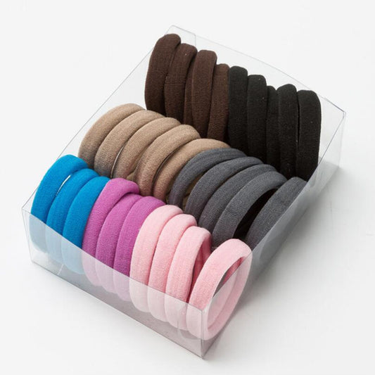 30PCS Women Girls 4CM Colorful Polyester Elastic Hair Bands Ponytail Holder Rubber Bands Scrunchie Headband Hair Accessories