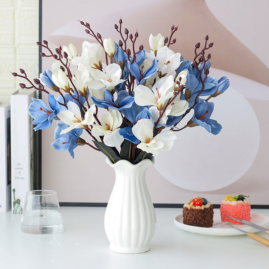 5 Forks 20 Heads Realistic Flower Bouquet Magnolia Home Decoration Photography Props Flower Wedding