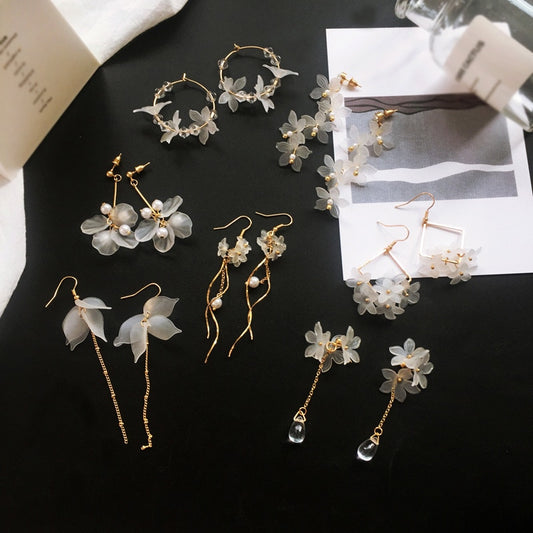 New Flower Handmade Bohemia Boho Earrings Women Fashion Long Hanging Earrings Crystal Female Wedding Earings Party Jewelry