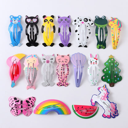 New Girls Cartoon Pattern Hairpins Cute Animal Rainbow Sweet Hair Clips Kids BB Clips Hair Accessories Fashion Barrettes Gift