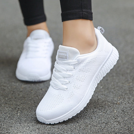 Women Casual Shoes Fashion Breathable Walking Mesh Flat Shoes Woman White Sneakers Women Female Tennis Shoes