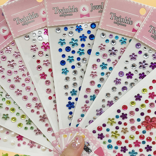 Self Adhesive 3D Diamond Nail Art Rhinestone Eyebrow Jewelry Nail Sticker Craft Gems Decor Face colorful Rhinestone Sticker