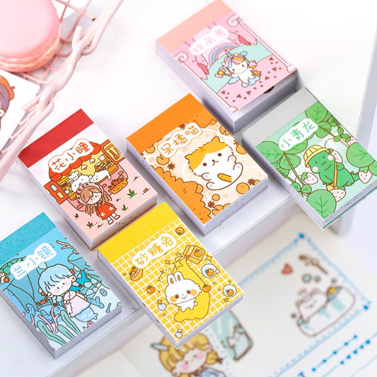 Yoofun 50 Sheets Small Meatball Series Different Patterns Mini Sticker Book Kawaii Bullet Journaling Planner Decor Stationery