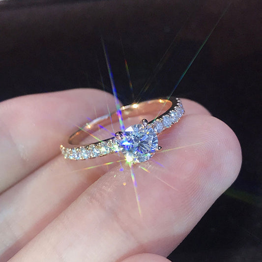 New Trendy Elegant Zircon Rings For Women White CZ Crystal Engagement Design Hot Sale Zircon Rings Female Wedding Jewelry