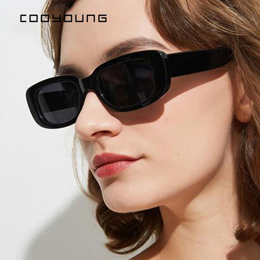 COOYOUNG Small Rectangle Sunglasses Women Vintage Brand Designer Square Luxury Sun Glasses Shades Female UV400