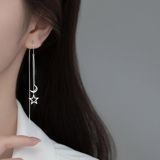 New Fashion Korean Earrings For Women Luxurious Chain Tassel Drop Earrings Retro Silver Color Hanging Earrings Trend Jewelr