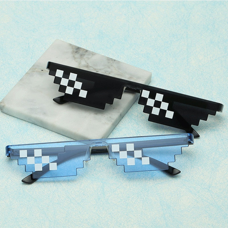 Free shipping sunglasses forced two dimensional animation bungee funny pixel code decorative glasses