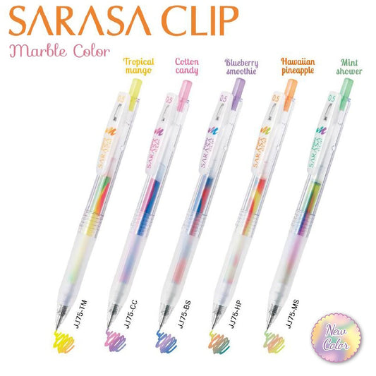 New Japanese Zebra Marble Pen Sarasa Mix Color Gel Pen 0.5mm Scrapbooking Pens Kawaii School Supplies Cute Stationary JJ75