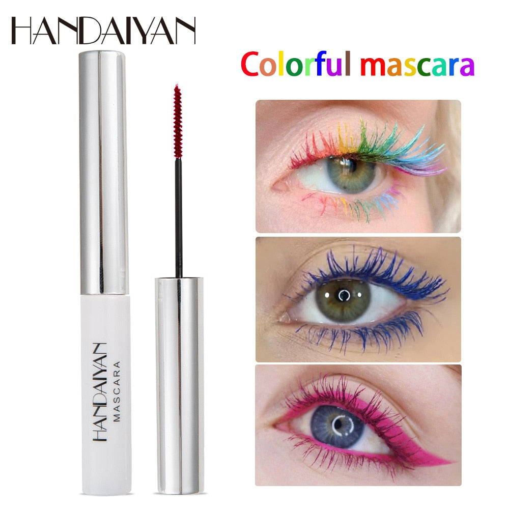 Color Mascara Waterproof Fast Dry Eyelashes Curling Lengthening Makeup Eye Lashes Blue Green Red Purple Black White Ink Mascara