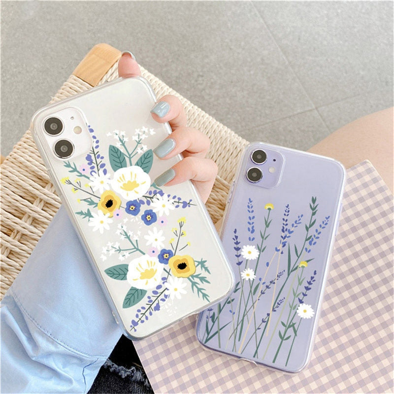 Phone Case For iPhone 13 12 11 14 Pro 6 6s 7 8 Plus X XR XS Max Transparent Cute Cartoon Love Heart Soft TPU For iPhone 12 Cover