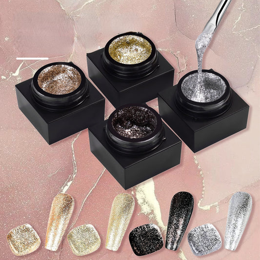 New Japanese Style Flash Nail Polish Gel Painted Nail Gel Metal Platinum Gel Glitter Nail Polish Gel Edge Coloring Nail Art Gel