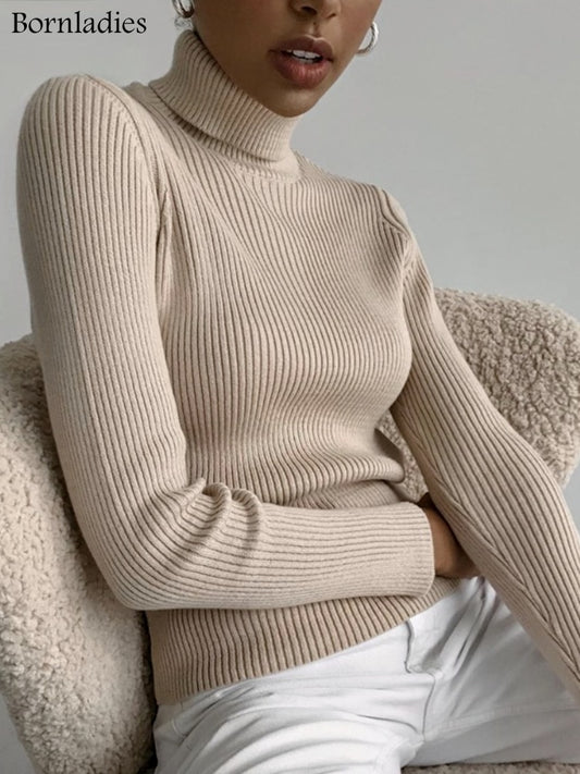 Turtleneck Women Sweaters Autumn Winter Tops Slim Women Pullover Knitted Sweater Jumper Soft Warm Pull