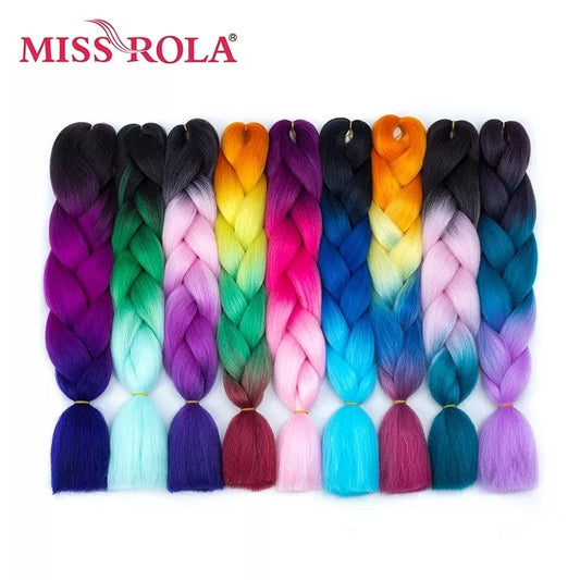 New Colors Synthetic Glowing Hair Twist Braids Ombre Color For white Women Braiding Hair Extensions Jumbo Braids KaneKalon Hair