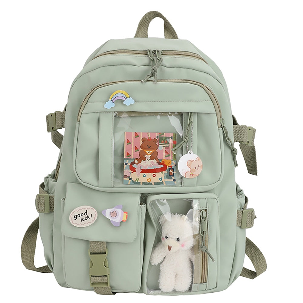 Japanese Girls Aesthetic Backpack Cute School Bags For Student Teens Girls Pockets Kawaii Women Laptop Backpack Harajuku Mochila