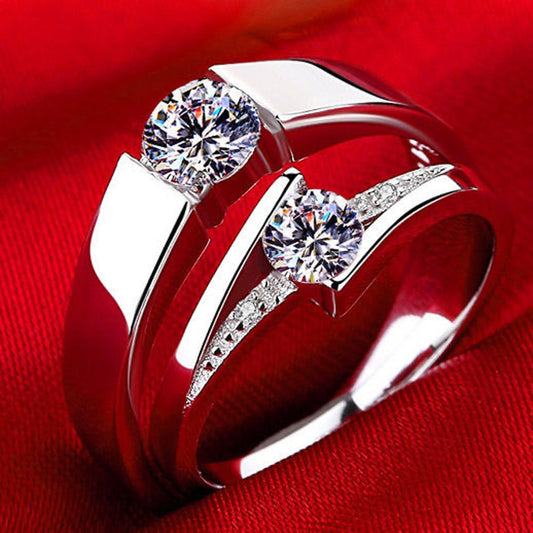 Fashion Aesthatic Ring With Credentials Real Tibetan Silver Jewelry for Women Lover Cubic Zircon Wedding Band Fine Accessories