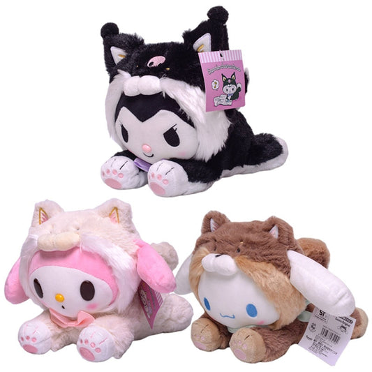 23cm Cartoon Stuffed Animals Kuromi My Melody Cinnamoroll Plush Toy Anime Kawaii Cute Soft Plushie Appease Girls Doll Toys Gifts