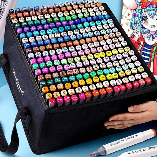 Vibrant Colors 168pcs Marker Set Double Ended Pens for Artists - Manga Drawing School Art Supplies