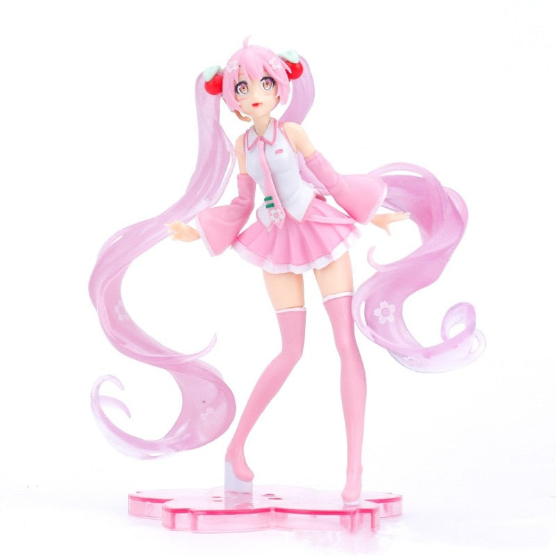 New Anime Hatsune Miku Action Figure Miku Kawaii Collection Model Pink Sakura kawaiii Doll Collectible Model Toys Cake Decor