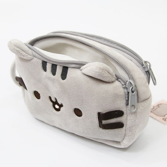 Pusheen Plush Pencil Case Bag Kawaii Kitty Cat Two Layers Cute Cartoon Korean Stationery Cosmetics Kitten Pencil Pouch School Office Supplies