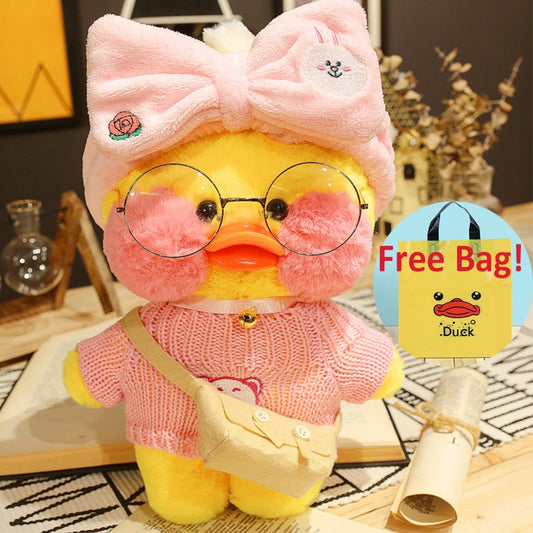 30cm Plush Pato Lalafanfan Duck Soft Toy Kawaii Stuffed Paper Duck Hug Cute Animal Plushies Toys for Kids Girls Christmas Gift