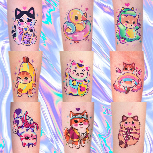 30/50 Pieces Soft Sweet Little Figure Cute Cartoon Doll Sheep Tattoo Stickers Waterproof Female Cute Lasting Fake Tattoo Sticker