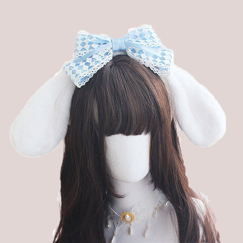 Kawaii Sanrio Plush Headband Kuromi My Melody Cinnamoroll Anime Cute Cartoon New Plush Headband Ear Hair Accessories Gift