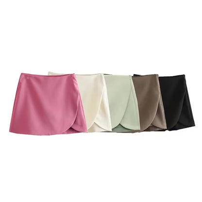 Spring New Women's Clothing Fashion Casual Commuting All-match Solid Color Slim High Waist A-line Skirt Pants