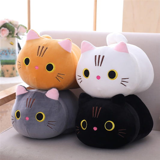 Plushies 25/100cm Cute Soft Cat Plushies Pillow Sofa Plush Cushion Kawaii Toy Stuffed Cartoon Animal Doll for Kids Baby Girls Lovely Gift