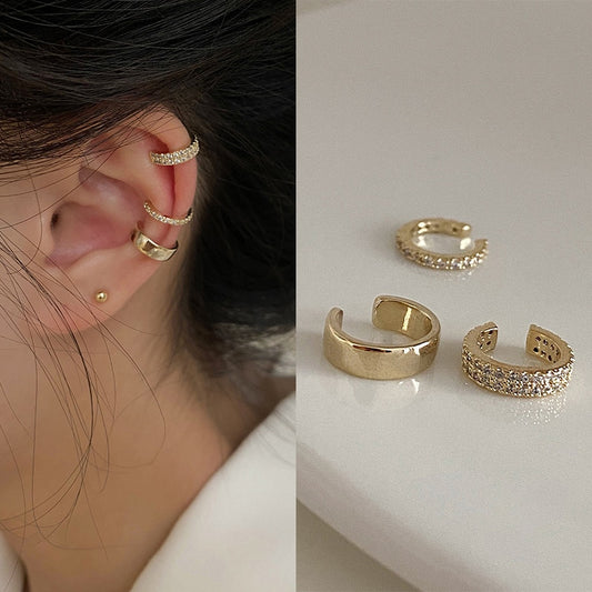 LATS Delicate Zircon Cute Clip Earrings Female Buckle Ear Cuff No Piercings Fake Cartilage Ear for Women Fashion Jewelry