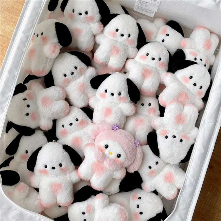 16cm Sanrio Pochacco Plush Stuffed Animal Children Toy Plushies Sweater Dolls Kawaii Key Chains Girls School Bag Pendant Pendant Birthday Gift