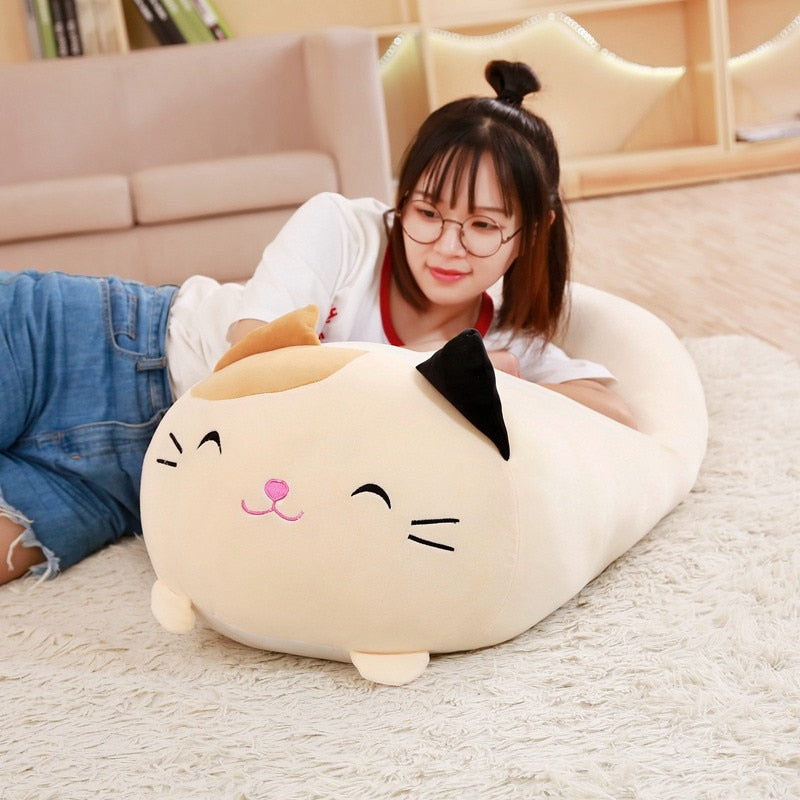 Long Cat Pillow 90cm Soft Stuffed Animal Plushies Sofa Bed Cushion Cute Kawaii Dog Kitty Dinosaur Pig Penguin Frog Unicorn Deer Totoro Bear Plush Kitten Kid Birthday Gift