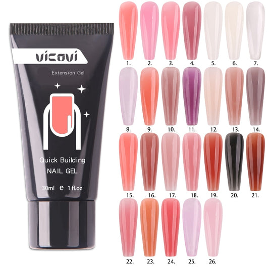 15ml/PC Nail Gels Nail Crystal Acrylic Quick Building/Extension Gel Holo Glitter Soak-Off Glue 22 Colors Nail Art  Acrylic Gels