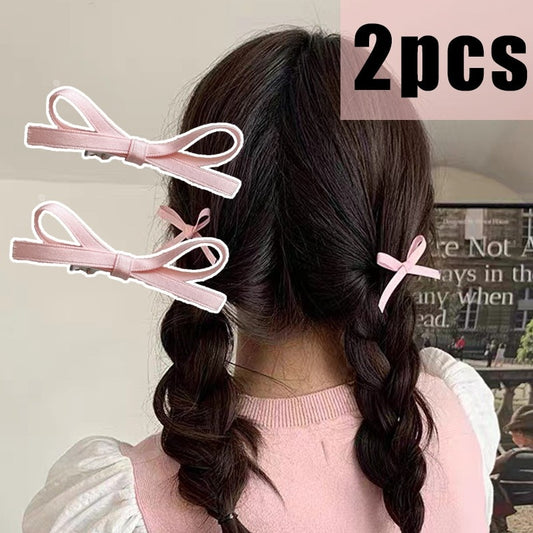 New Bowknot Hair Clips Sweet Ballet Ribbon Bow Hairpins Bang Clip Korean Girls Mini Grabs Clips Female Headwear Hair Accessories