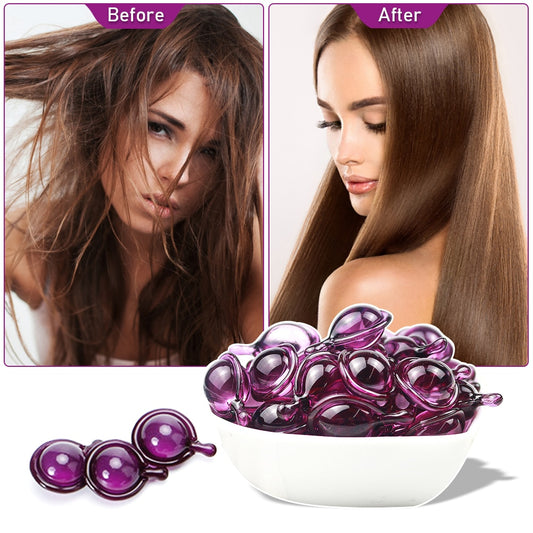 5/10pcs Hair Vitamin Capsule Keratin Oil Smooth Silky Hair Serum Moroccan Oil Anti Hair Loss Repair Damaged Hair Essential Oil