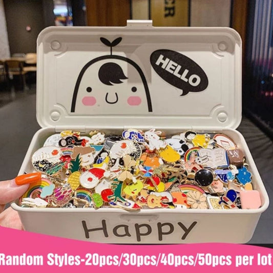 20/30/40/50pcs Diversity Random Badges Cute Personalized Badges Fashion Pins Accessories For Cartoon Clothes Bag Metal Pins Sets