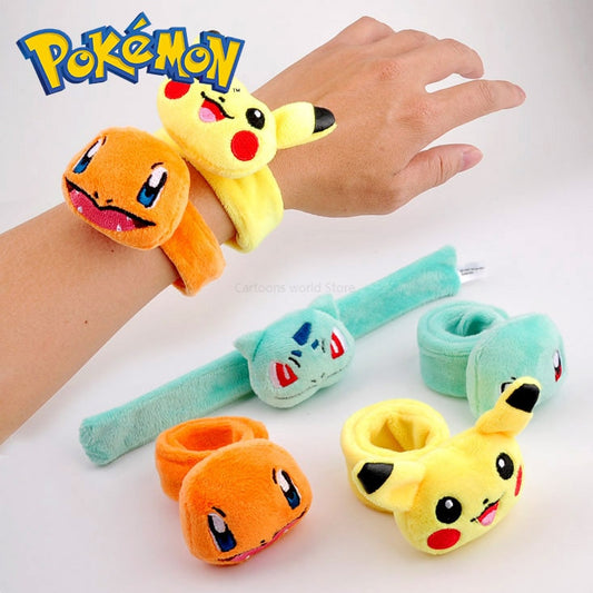 Pokemon Plush Snap Bracelet Wristband Pikachu Squirtle Charmander Video Game 1.5mm Super Soft Holiday Dress Up Birthday Gifts