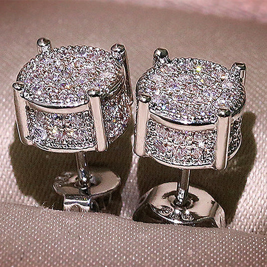 Fashion Zircon Earrings Earclip Engagement Earrings for Women Princess Jewelry Cute Girl Accessories Birthday Anniversary Gift