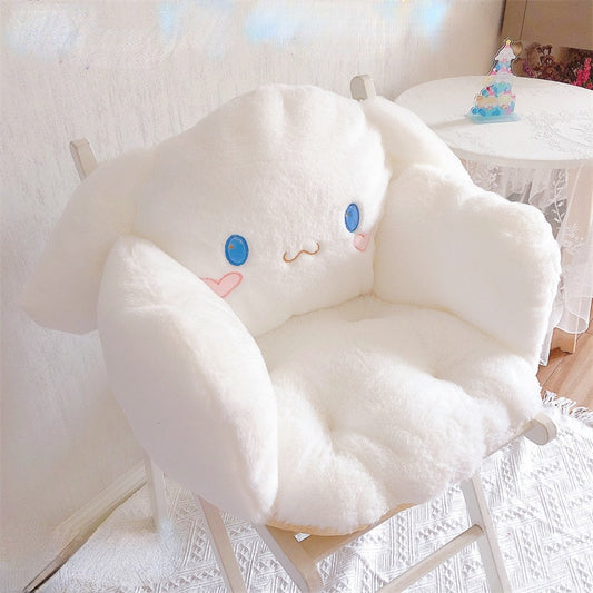 Kawaii Sanrio Kuromi Girl Heart Cute Cushion Cinnamoroll My Melody Winter Plush Warm Cushion Office Chair Cushion