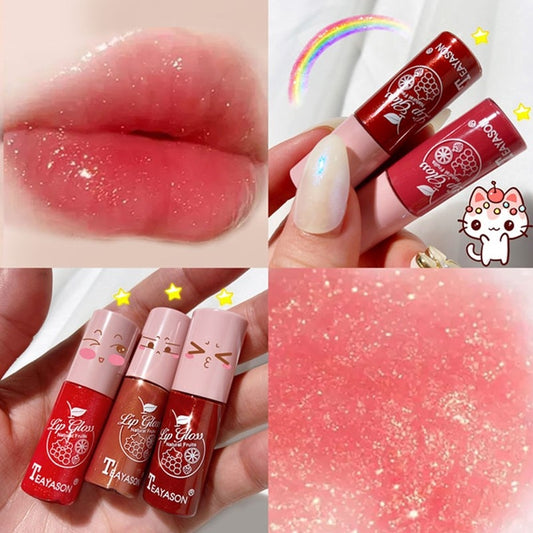 Moisturizing Liquid Lipstick Jelly Lasting Cherry Red Pink Lip Gloss Non Sticky Cup Lip Tint Korean Lips Makeup 10 Colors
