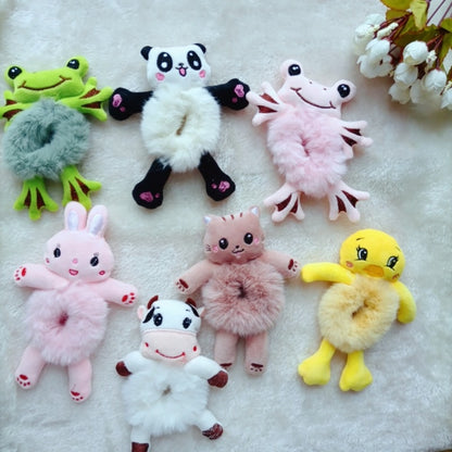 New Korean Cute Net Red Super Cute Girl Cartoon Doll Head Rope Female Hair Rope Three-dimensional Animal Hair Circle