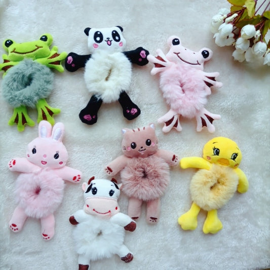 New Korean Cute Net Red Super Cute Girl Cartoon Doll Head Rope Female Hair Rope Three-dimensional Animal Hair Circle