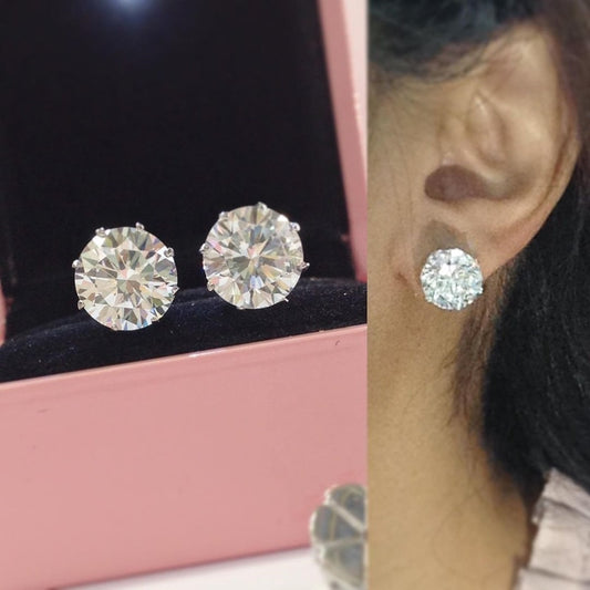 Minimalist Crystal Cubic Zirconia Stud Earrings for Women/Men 6 Claws Design Fashion Earring Silver Gold Black Color Hot Jewelry