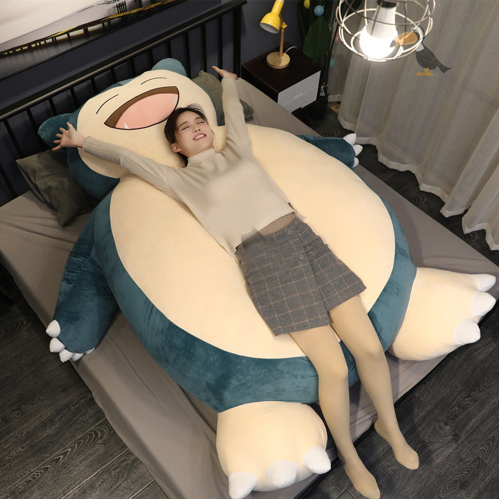 GIANT Snorlax Plush 200cm Large Life Size Pokemon Anime Stuffed Animal Toys Giant Big Plushie Kawaii Semi-finished Video Game Pillow Gift for Children