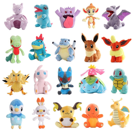 35cm Pokemon Plush Toy Anime Figure Pikachu Charizard Mewtwo Eevee Mew Lucario Gengar Stuffed Animal Plushies Doll Toy Kids Xmas Gift