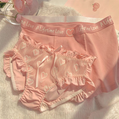 Couple Panties Set Cotton Underwear Women Men Women's Underpants Cute Underwear Love Underwear Cozy Lingerie Panty